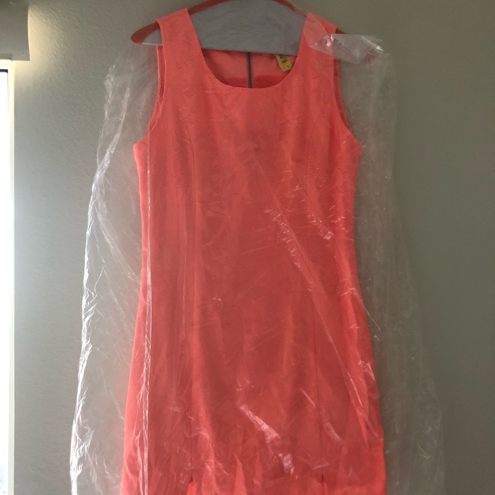 Salmon colored fitted dress